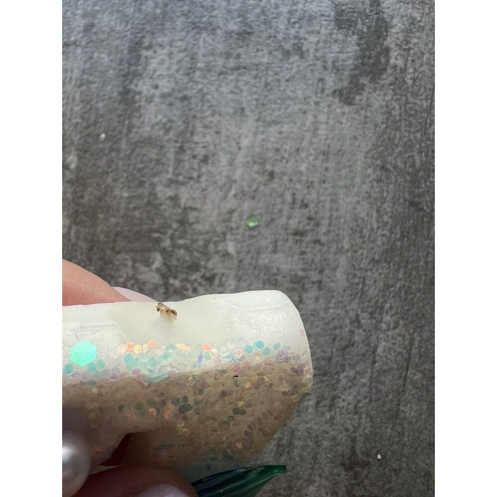 Cake Candle Teal Glitter Cake Topper Girl Little Mermaid Birthday Party 7 USED